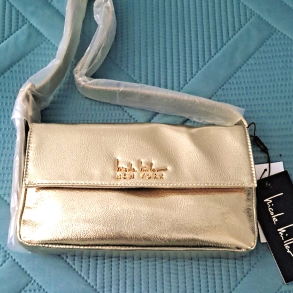 Nicole Miller Gold Shoulder Bag - NEW!